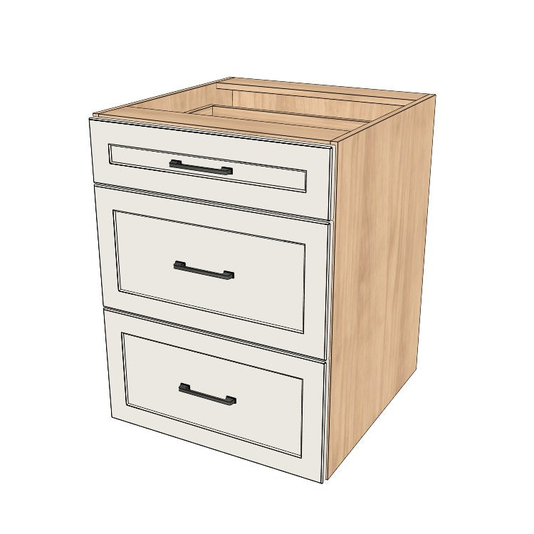 24" Wide Drawer Cabinet - (Hardrock Maple Melamine Boxes - Thermofoil Doors)