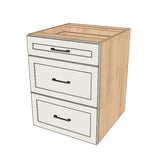 24" Wide Drawer Cabinet - (Hardrock Maple Melamine Boxes - Thermofoil Doors)