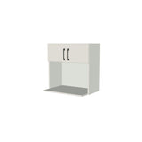 24" Wide x 24" High Microwave Cabinet - (White Melamine Boxes - Flat Panel Doors)