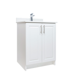 24" MDF - 2 Door - White - Raised Panel Doors
