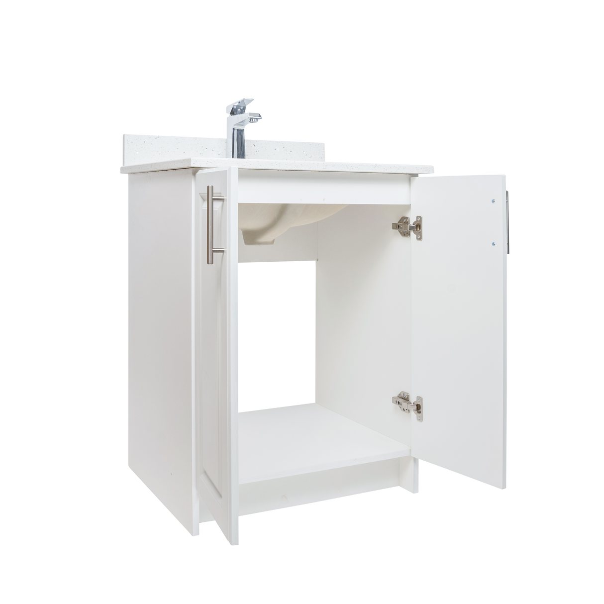 24" MDF - 2 Door - White - Raised Panel Doors