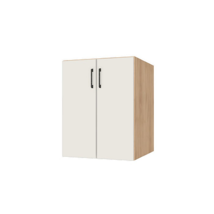 24" Wide Base Cabinet - Sink Cabinet - No Back - (Hardrock Maple Melamine Boxes - Flat Panel Doors)