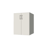 24" Wide Base Cabinet - (White Melamine Boxes - Flat Panel Doors)