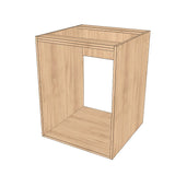 24" Wide Base Cabinet - Sink Cabinet - No Back - (Hardrock Maple Melamine Boxes - Painted Doors)