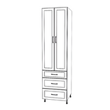 24" Wide Tall Pantry Cabinet with Drawers - Painted Doors