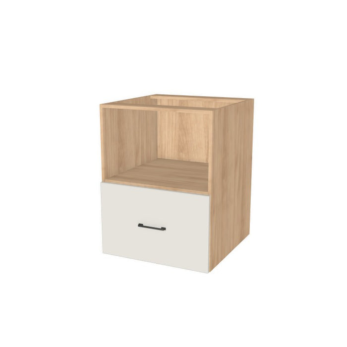 24" Wide Base Microwave Cabinet  - (Hardrock Maple Melamine Boxes - Flat Panel Doors)