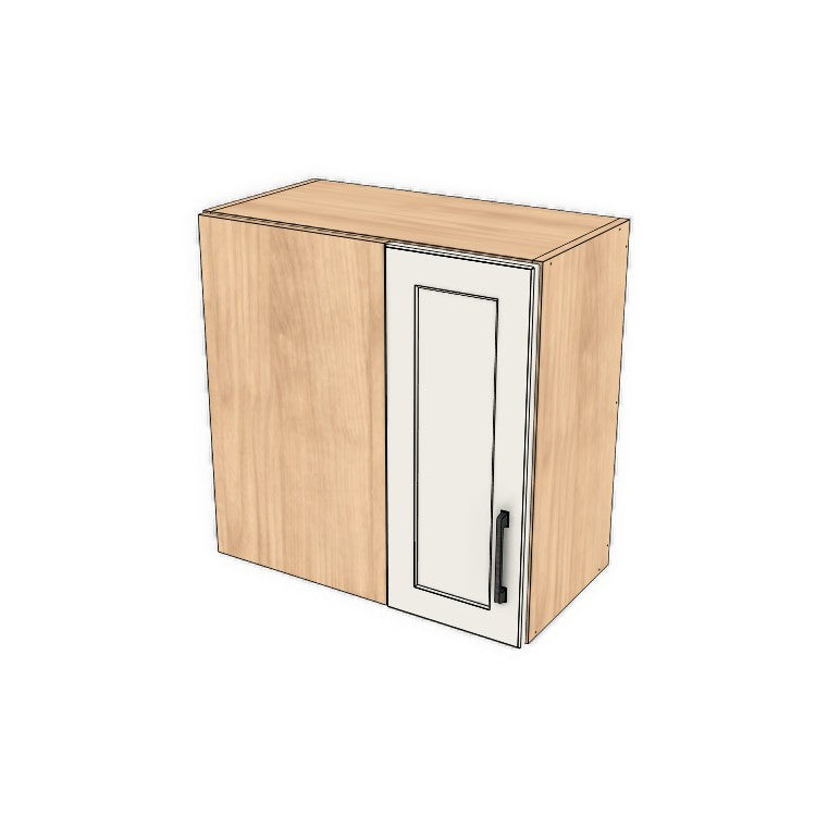 24" Wide 24" High Blind Corner Wall Cabinet - Door on Right/Left Side - (Hardrock Maple Melamine Boxes - Thermofoil Doors)