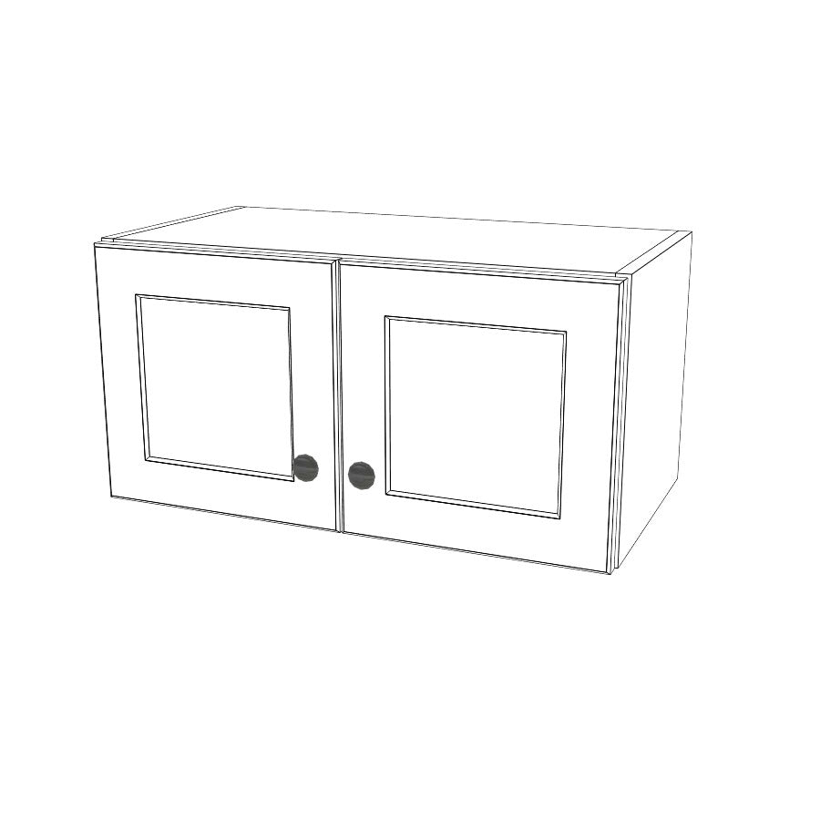 24" Wide x 12" High Wall Cabinet - (White Melamine Cabinets - Thermofoil Doors)