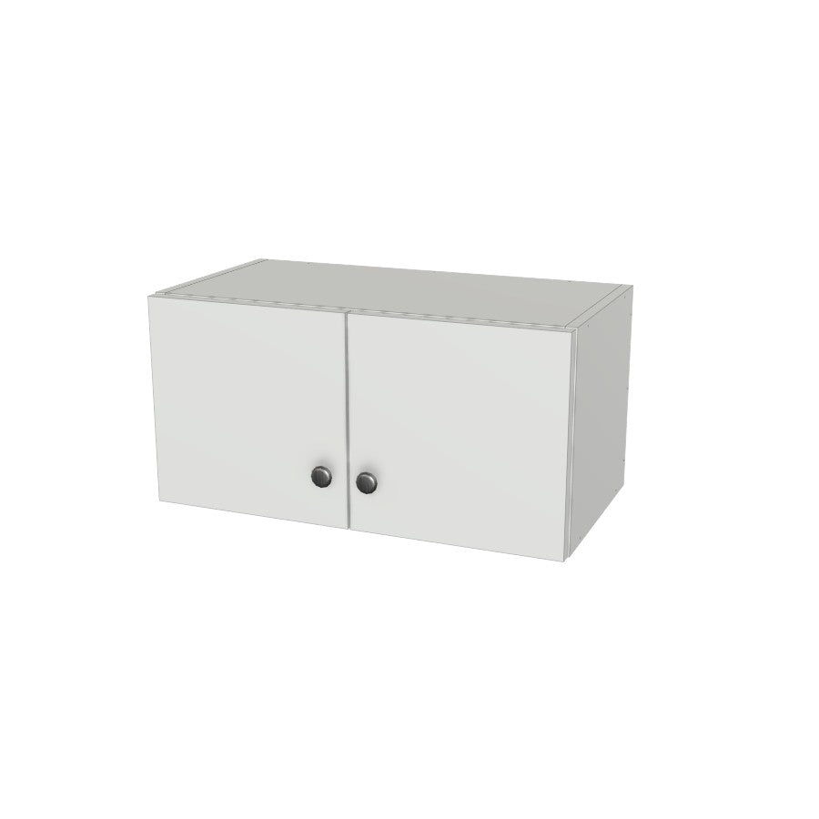 24" Wide x 12" High Wall Cabinet - (White Melamine Boxes - Flat Panel Doors)