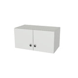 24" Wide x 12" High Wall Cabinet - (White Melamine Boxes - Flat Panel Doors)