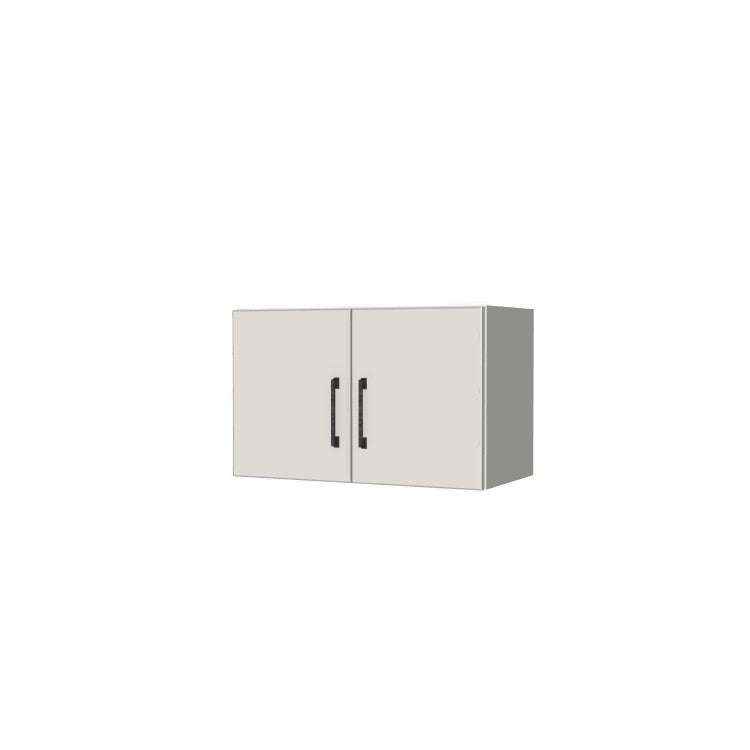 24" Wide x 15" High Fridge/Stove Cabinet - (White Melamine Boxes - Flat Panel Doors)