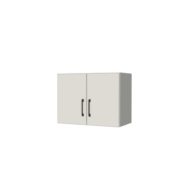24" Wide x 18" High Fridge/Stove Cabinet - (White Melamine Boxes - Flat Panel Doors)