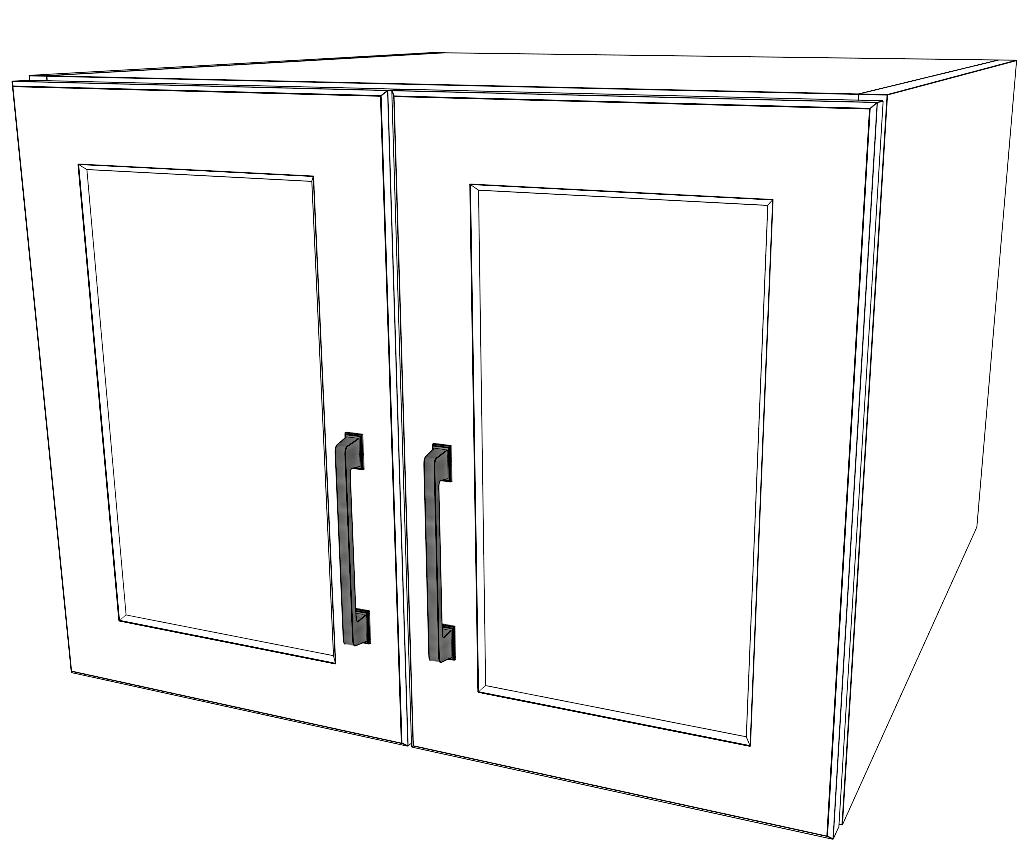 24" Wide x 18" High x 24" Deep Fridge Cabinet - Painted Doors