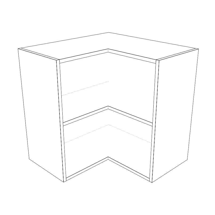 24x24" Wide x 24" High Corner Wall Cabinet - Thermofoil Doors