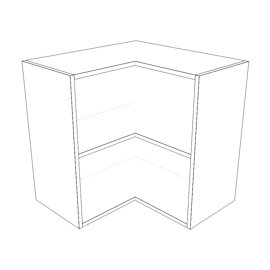 24x24" Wide x 24" High Corner Wall Cabinet - Painted Doors