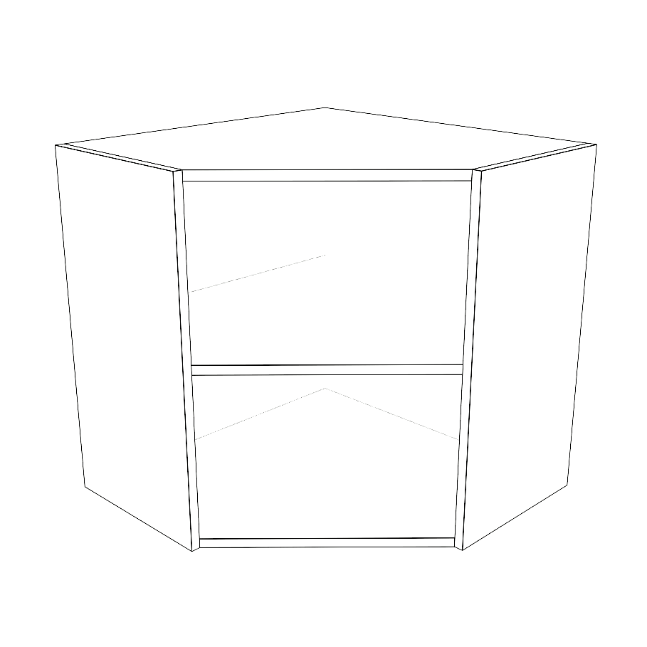 24x24" Wide x 24" High Corner Wall Cabinet - Thermofoil Doors