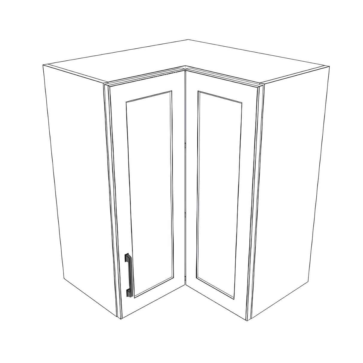24x24" Wide x 30" High Corner Wall Cabinet - Painted Doors