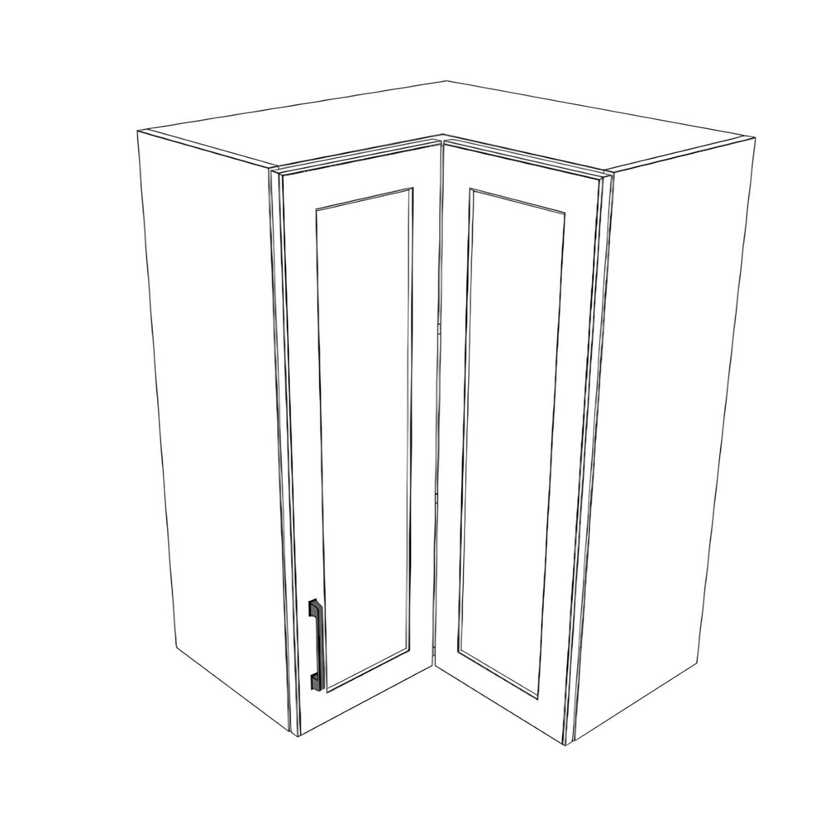 24x24" Wide x 34" High Corner Wall Cabinet - Thermofoil Doors