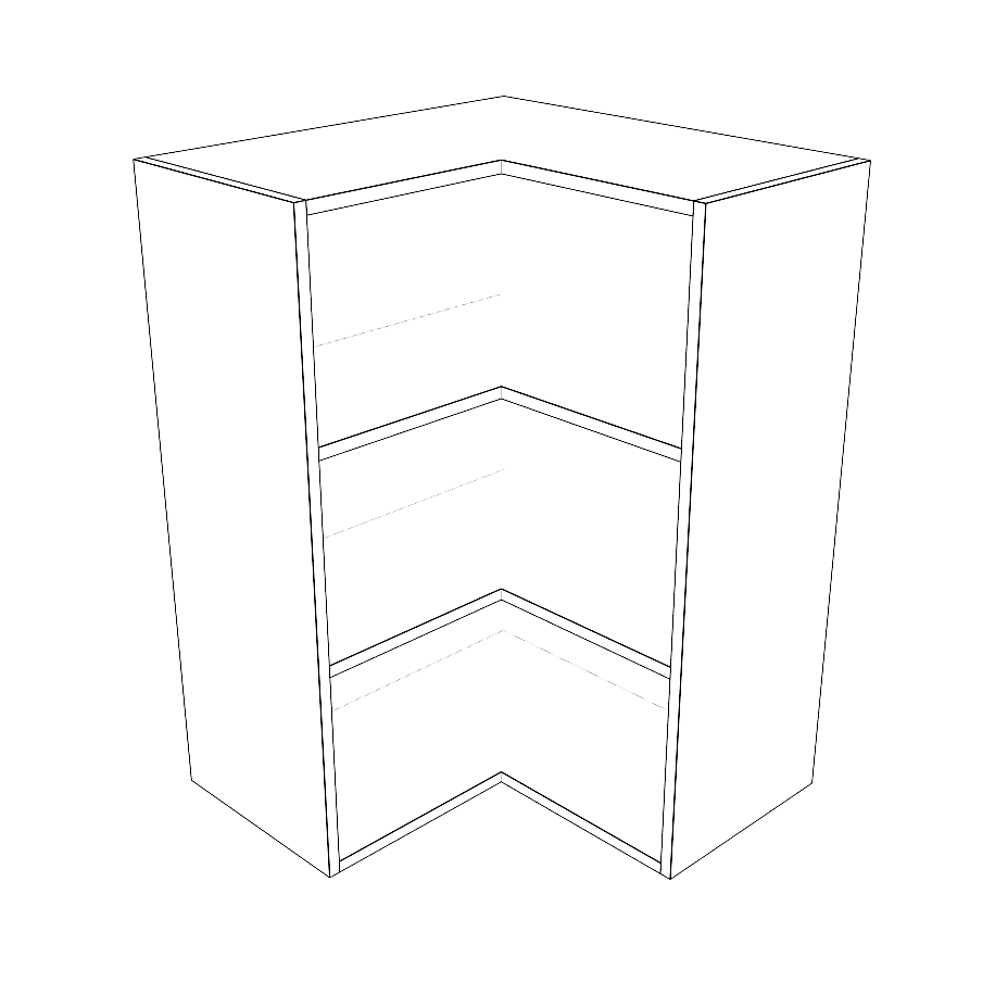 24x24" Wide x 34" High Corner Wall Cabinet - Thermofoil Doors