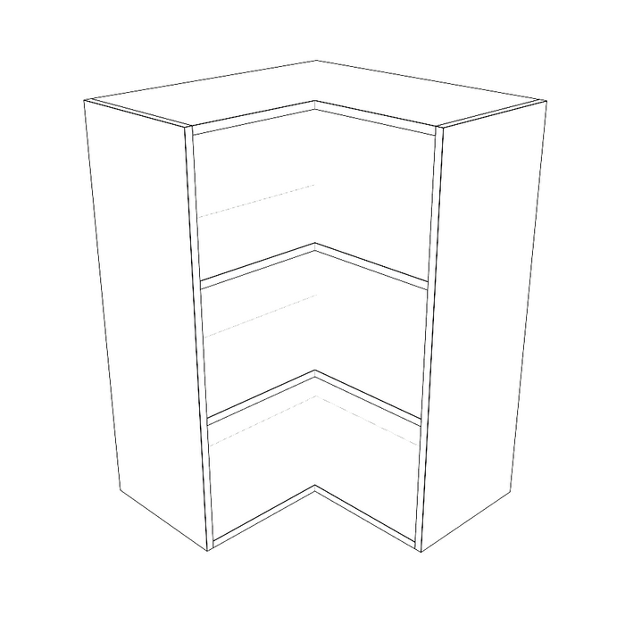 24x24" Wide x 34" High Corner Wall Cabinet - Painted Doors