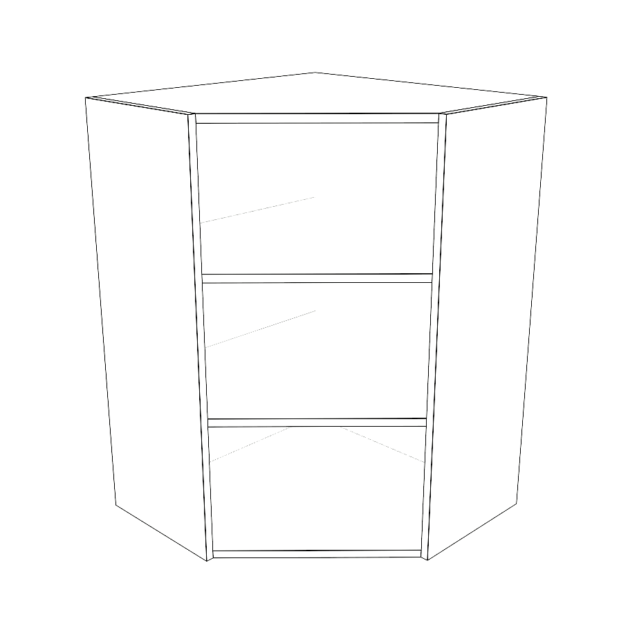 24x24" Wide x 34" High Corner Wall Cabinet - Thermofoil Doors
