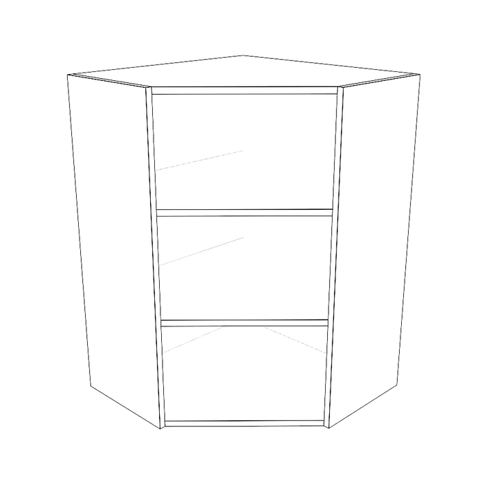 24x24" Wide x 34" High Corner Wall Cabinet - Painted Doors