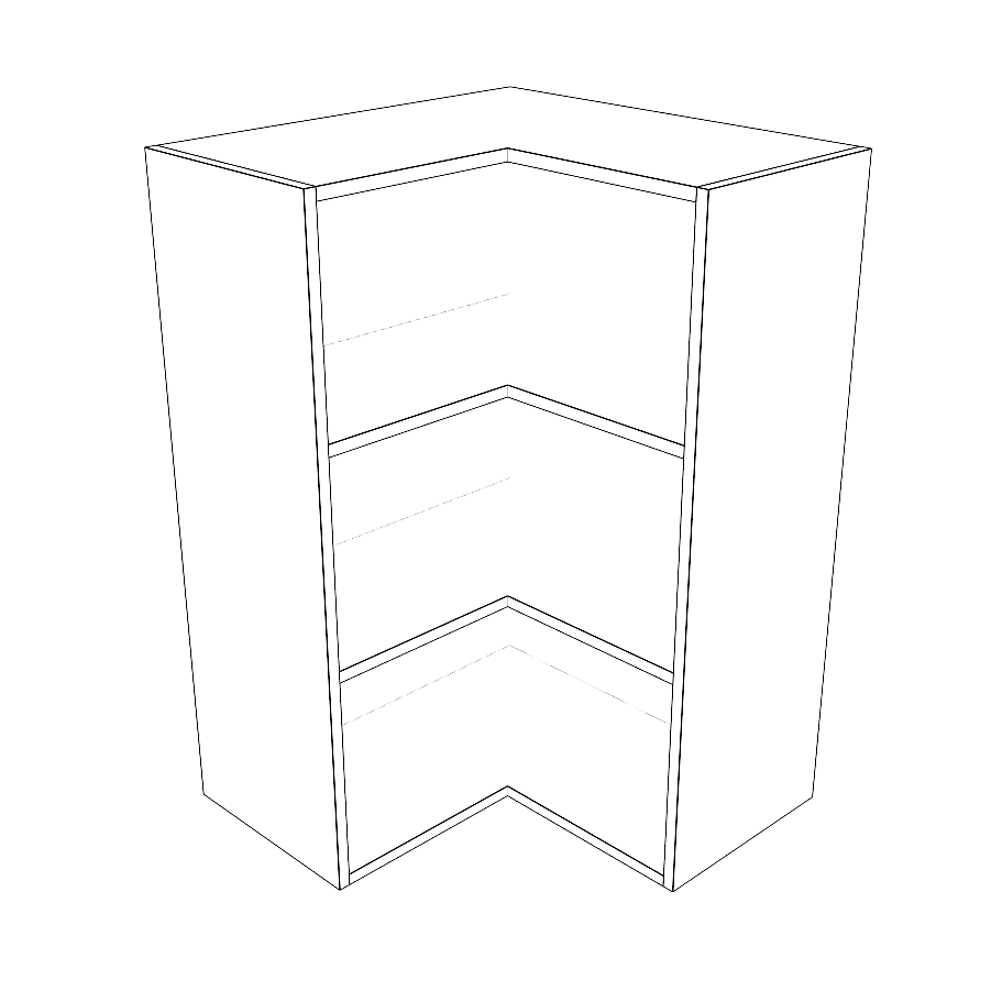 24x24" Wide x 36" High Corner Wall Cabinet - Painted Doors