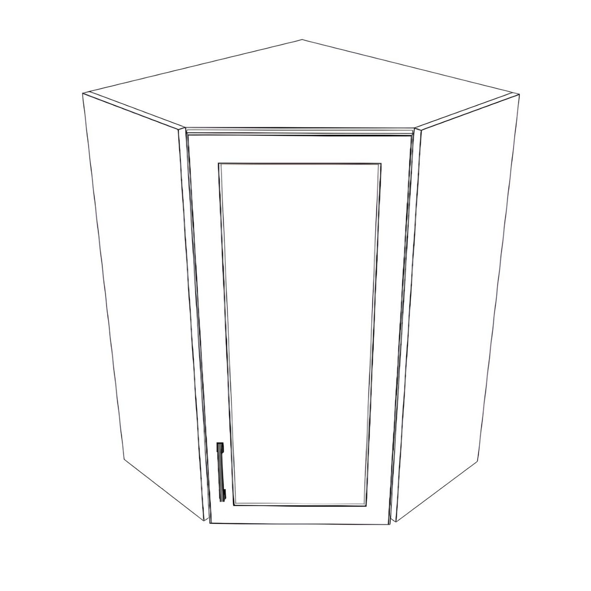 24x24" Wide x 36" High Corner Wall Cabinet - Thermofoil Doors