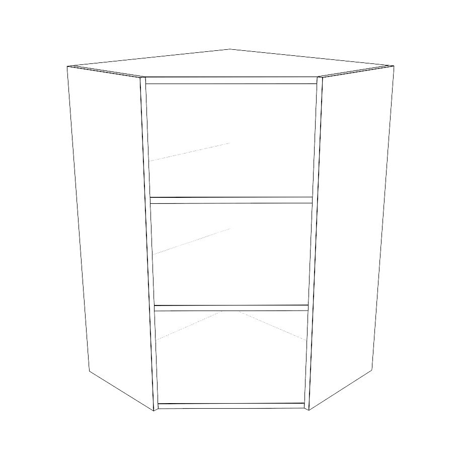 24x24" Wide x 36" High Corner Wall Cabinet - Painted Doors