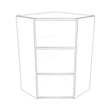 24x24" Wide x 36" High Corner Wall Cabinet - Painted Doors