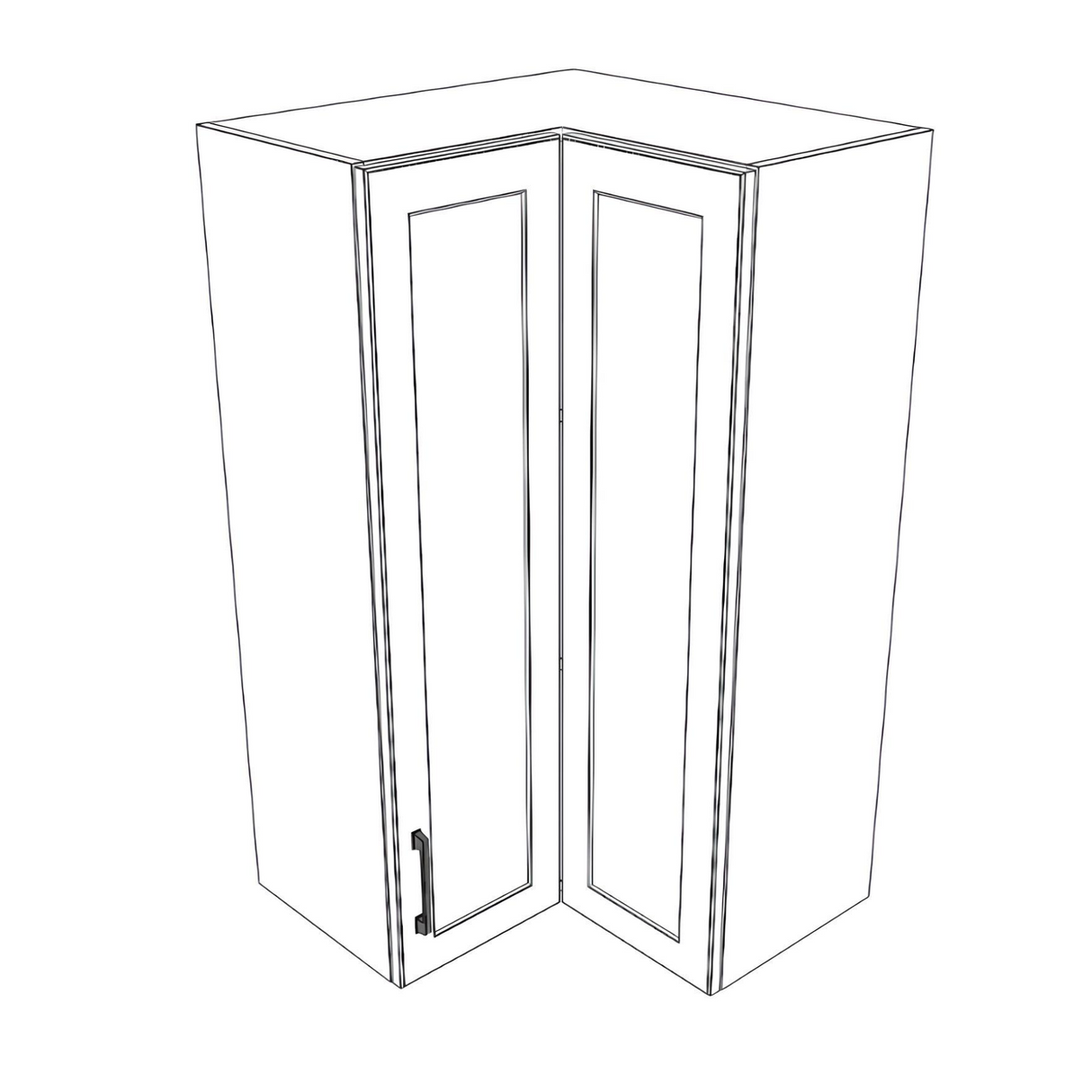 24x24" Wide x 42" High Corner Wall Cabinet - Thermofoil Doors