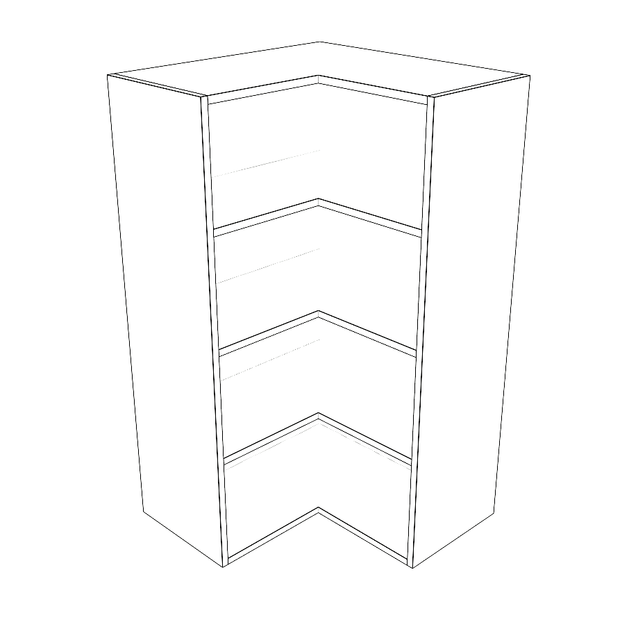 24x24" Wide x 42" High Corner Wall Cabinet - Thermofoil Doors