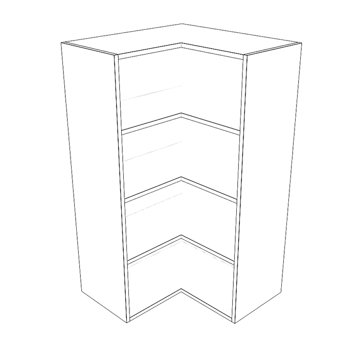 24x24" Wide x 42" High Corner Wall Cabinet - Painted Doors