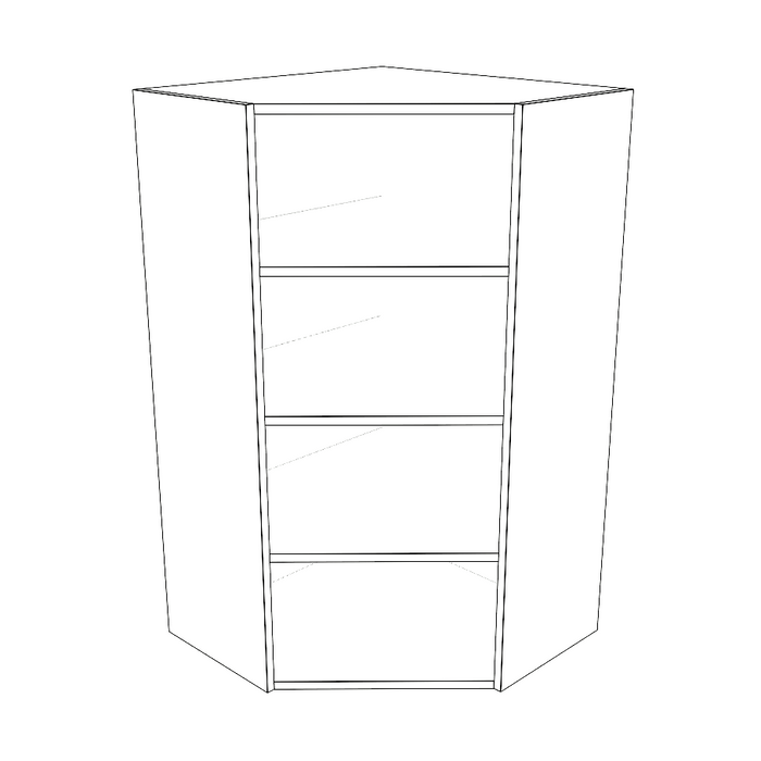 24x24" Wide x 42" High Corner Wall Cabinet - Painted Doors