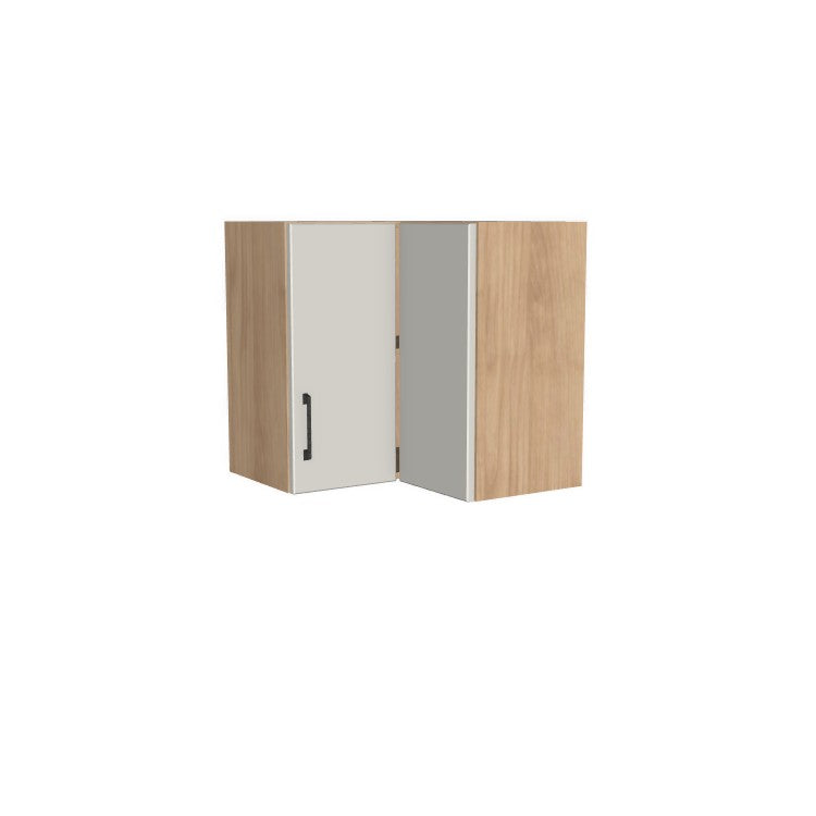 24x24" Wide x 24" High Corner Wall Cabinet - (Hardrock Maple Melamine Boxes - Flat Panel Doors)