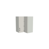 24x24" Wide x 30" High Corner Wall Cabinet - (White Melamine Boxes - Flat Panel Doors)