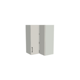 24x24" Wide x 34" High Corner Wall Cabinet - (White Melamine Boxes - Flat Panel Doors)