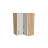 24x24" Wide x 34" High Corner Wall Cabinet - (Hardrock Maple Melamine Boxes - Flat Panel Doors)