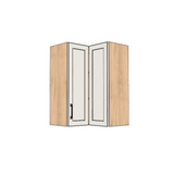 24x24" Wide x 34" High Corner Wall Cabinet - (Hardrock Maple Melamine Boxes - Thermofoil Doors)