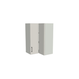 24x24" Wide x 36" High Corner Wall Cabinet - (White Melamine Boxes - Flat Panel Doors)