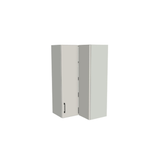 24x24" Wide x 42" High Corner Wall Cabinet - (White Melamine Boxes - Flat Panel Doors)