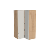 24x24" Wide x 42" High Corner Wall Cabinet - (Hardrock Maple Melamine Boxes - Flat Panel Doors)