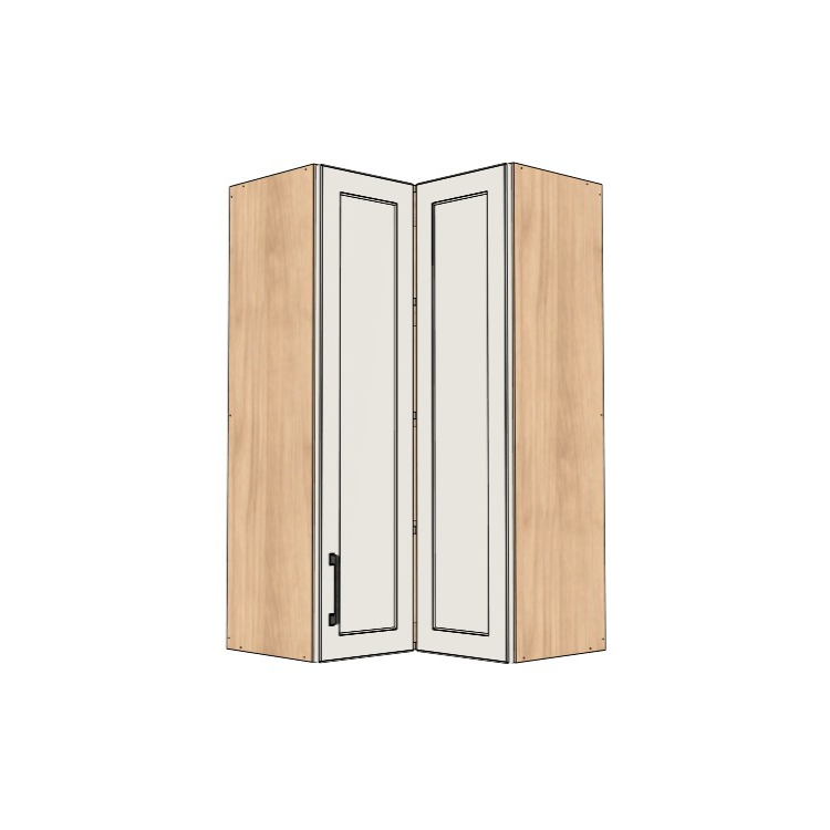 24x24" Wide x 42" High Corner Wall Cabinet - (Hardrock Maple Melamine Boxes - Thermofoil Doors)