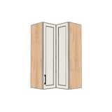 24x24" Wide x 42" High Corner Wall Cabinet - (Hardrock Maple Melamine Boxes - Painted Doors)