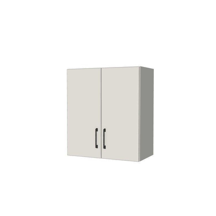 24" Wide x 27" High Fridge/Stove Cabinet - (White Melamine Boxes - Flat Panel Doors)