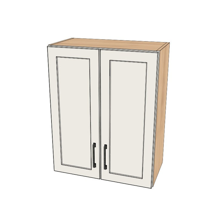 24" Wide x 30" High Wall Cabinet - (Hardrock Maple Melamine Boxes - Painted Doors)