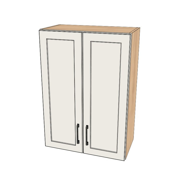 24" Wide x 34" High Wall Cabinet - (Hardrock Maple Melamine Boxes - Painted Doors)