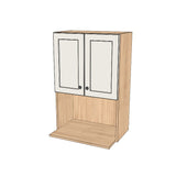 24" Wide x 36" High Microwave Cabinet - (Hardrock Maple Melamine Boxes - Painted Doors)