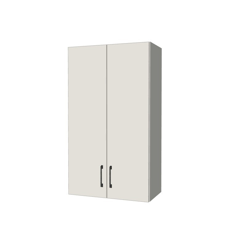 24" Wide x 42" High Wall Cabinet - (White Melamine Boxes - Flat Panel Doors)