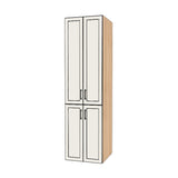 24" Wide Tall Pantry Cabinet - (Hardrock Maple Melamine Boxes - Thermofoil Doors) 24 D